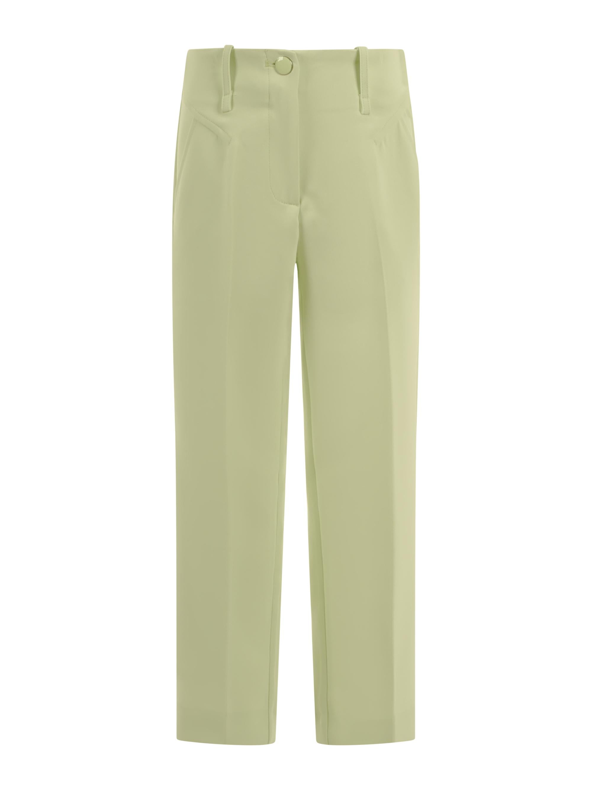 Pantaloni per bambina Monnalisa verde con cuciture 71G404 7303 0020 MONNALISA 