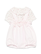 Set top e shorts per neonata La Stupenderia rosa a fiori con cinturini con bottone TBCT58 P07 LA STUPENDERIA 