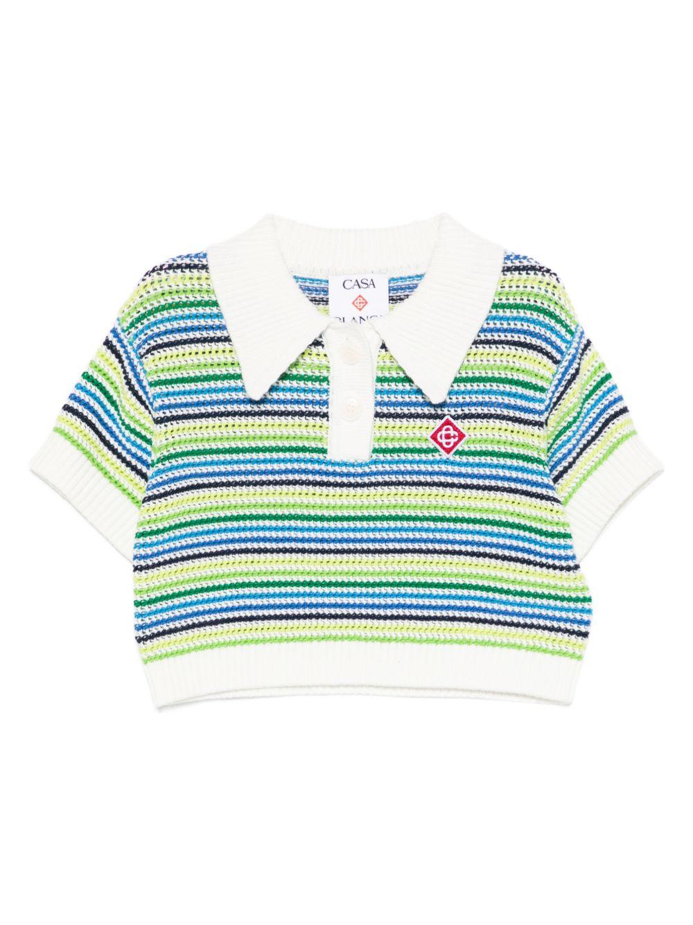 T-shirt per bambina Casablanca Kids multicolor con colletto polo KSP26KW136301 STRIPE CASABLANCA KIDS 