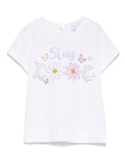 T-shirt per neonata Monnalisa bianco Stay Cool con stampa 39E611 5002 0099 MONNALISA 