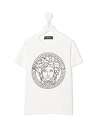 T-shirt per bambino Versace Kids Medusa bianco con stampa Medusa 10002391A04767 2W020 VERSACE KIDS 