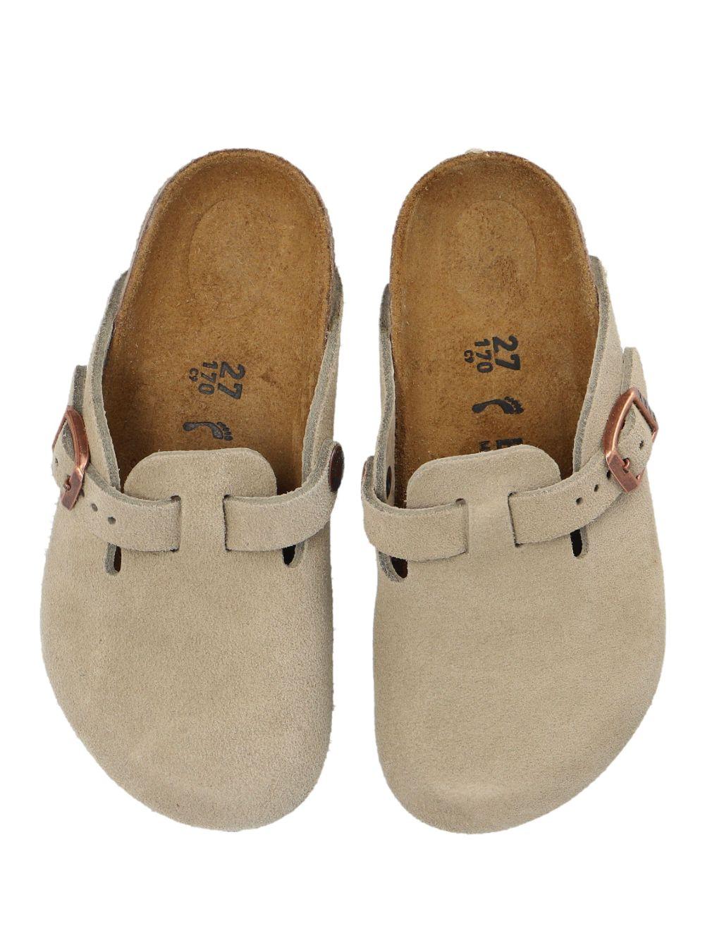 Slippers per bambini Birkenstock Kids Boston beige con chiusura con fibbia 1027875 TAUPE BIRKENSTOCK 