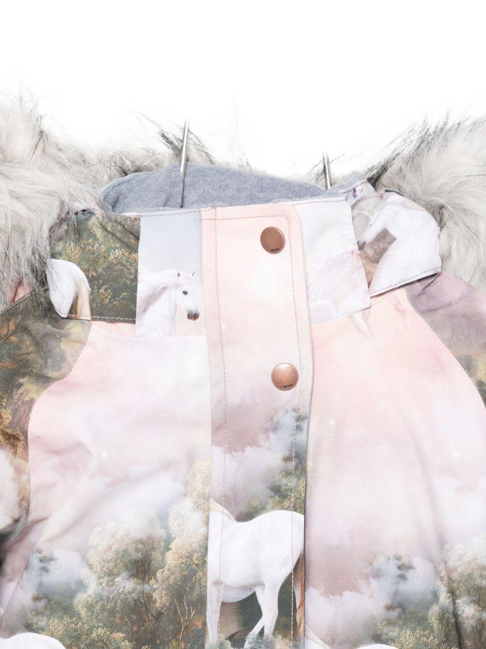 Giubbino per bambina Molo rosa con stampa unicorni 5W25M310 9364 MOLO 