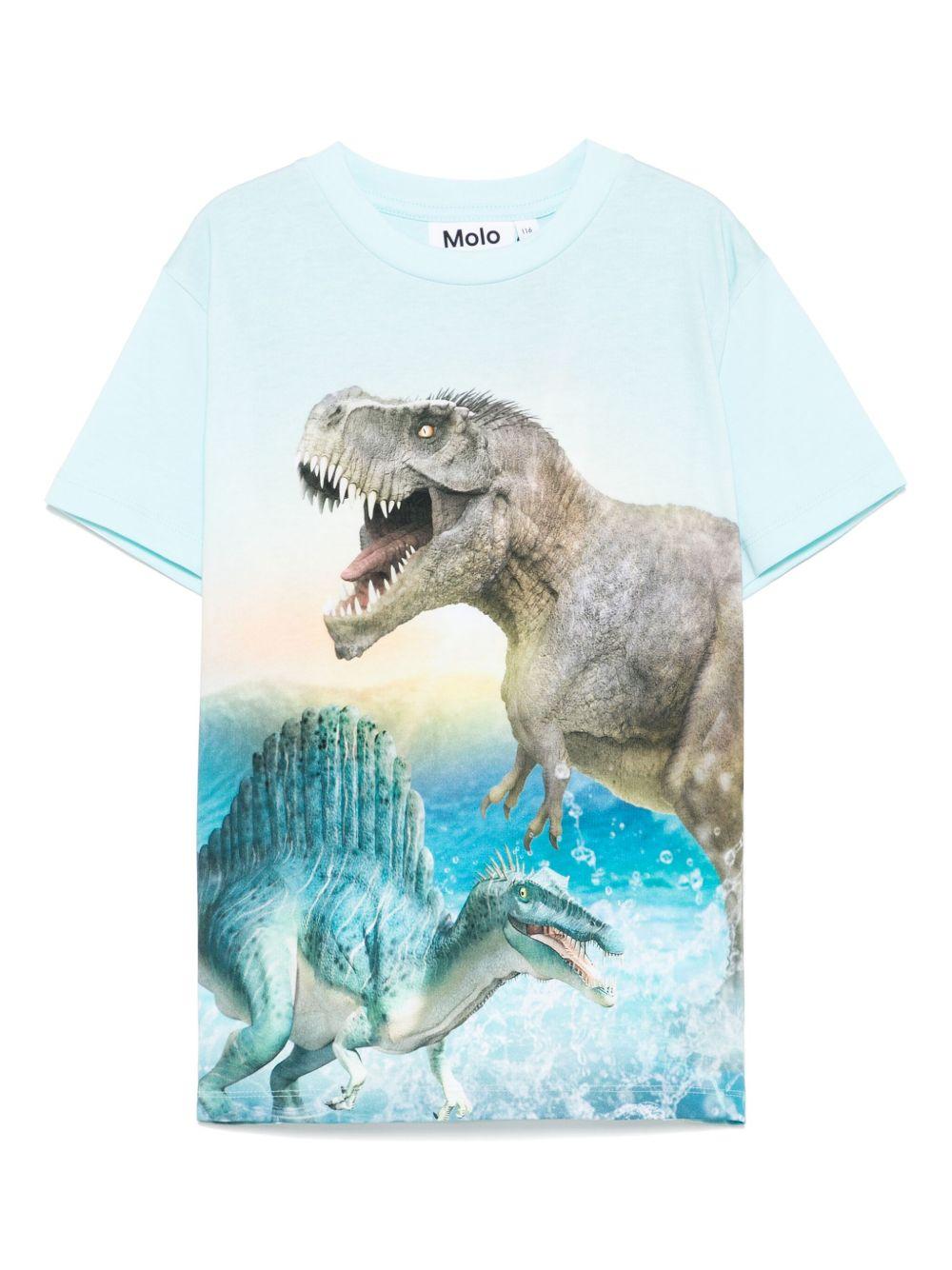 T-shirt per bambino Molo Rame azzurro con stampa grafica 1S25A209 3872 MOLO 