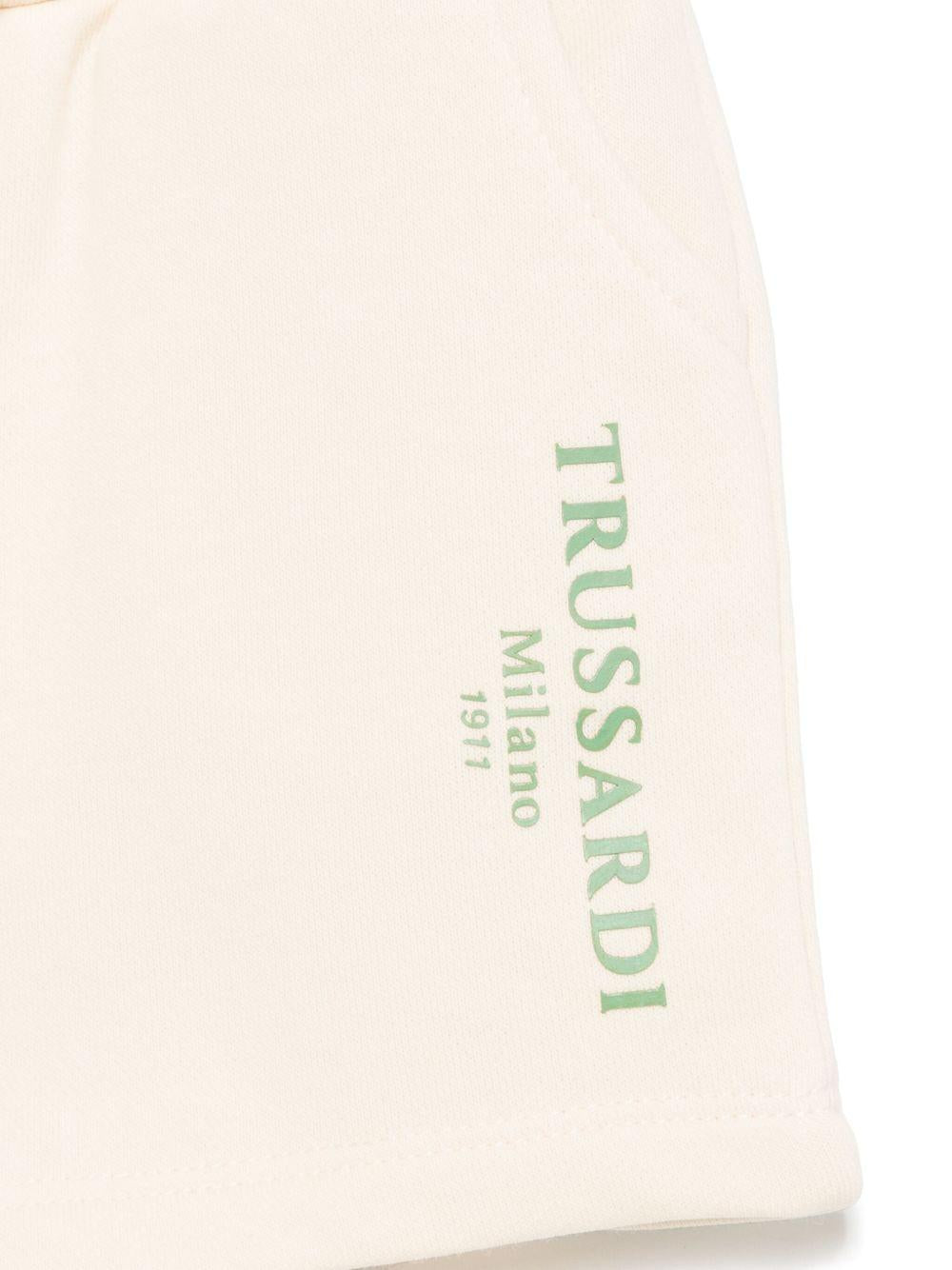 Shorts sportivi per neonato TRUSSARDI JUNIOR beige con logo TIP25016BE BUTTER TRUSSARDI JUNIOR 