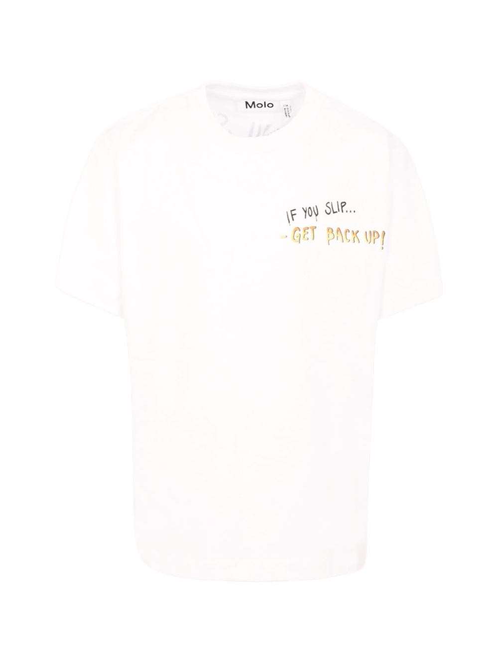 T-shirt per bambino Molo bianco con stampa slogan sul retro 1S25A214 3936 MOLO 