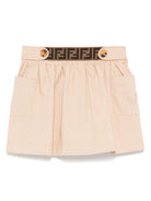 Gonna per neonata Fendi Kids beige con stampa monogramma FF in vita BFE041 ADEH F1P2P FENDI KIDS 