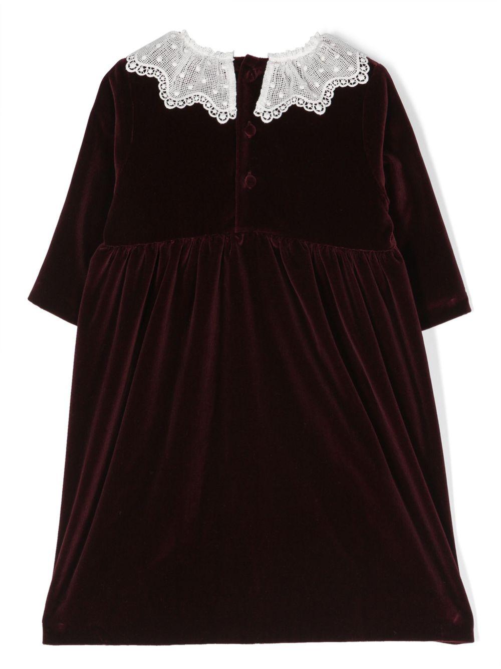 Abito per bambina JESURUM BABY bordeaux con colletto ricamato CA FOSCARI 02 JESURUM 