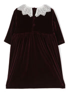 Abito per bambina JESURUM BABY bordeaux con colletto ricamato CA FOSCARI 02 JESURUM 
