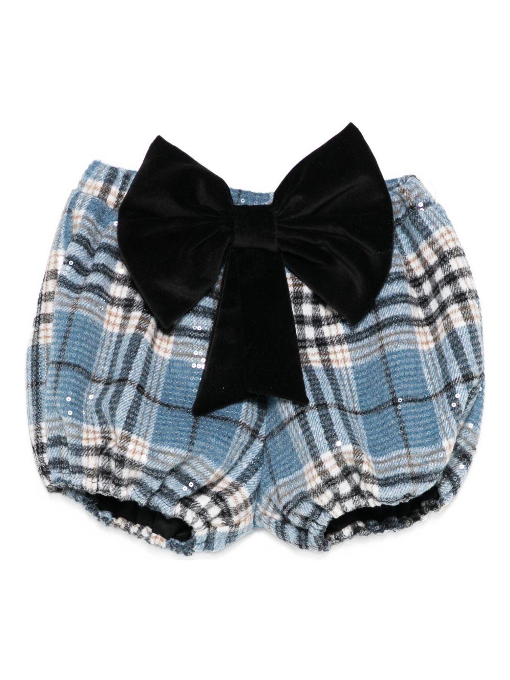 Shorts per bambina A'lapage azzurri con dettaglio fiocco blu AL32 AZZURRO A'LAPAGE 