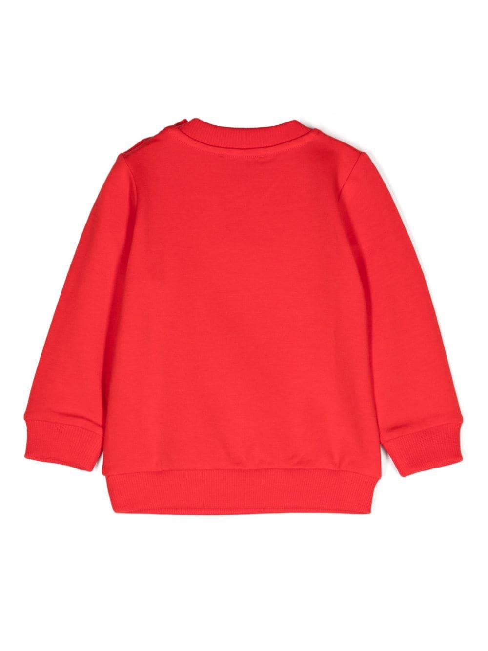 Felpa per neonato Moschino Kids rosso con stampa Teddy Bear M6F04QLDA17 50109 MOSCHINO KIDS 