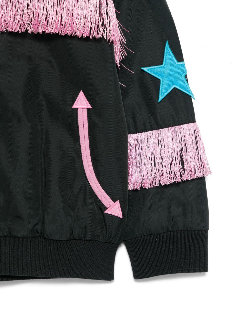 Giacca nera per bambina con frange Stella McCartney Kids TV2B57 Z2327 930 STELLA McCARTNEY KIDS 