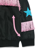 Giacca nera per bambina con frange Stella McCartney Kids TV2B57 Z2327 930 STELLA McCARTNEY KIDS 