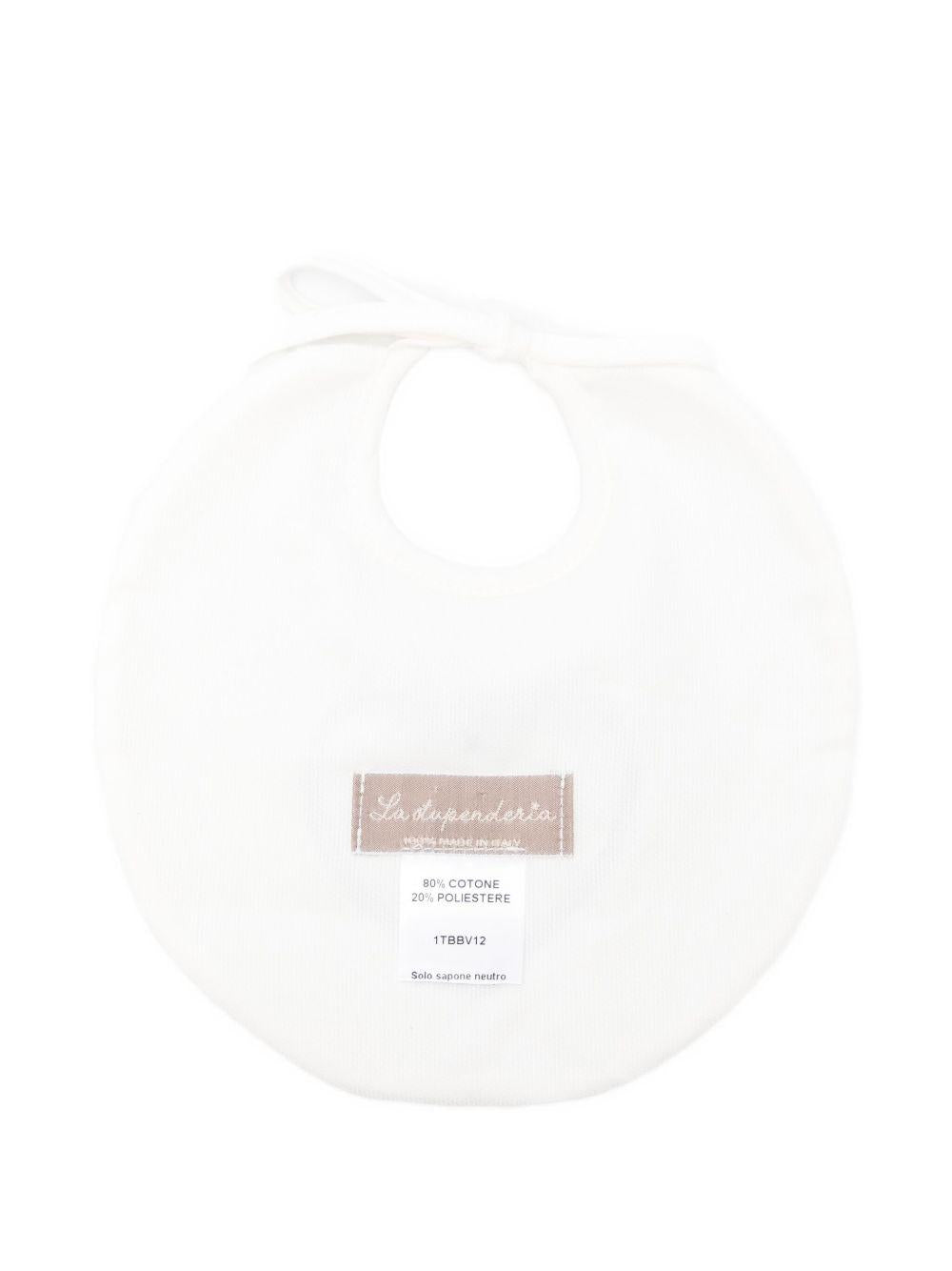 Bavaglino per neonato La Stupenderia bianco con motivo a cuore azzurro 1TBBV12 L24 LA STUPENDERIA 