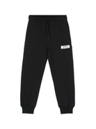 Pantaloni da tuta per bambino MSGM Kids nero con stampa logo F4MSJUFP062 110 MSGM KIDS 