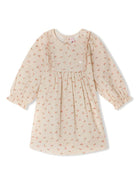 Abito con stampa per neonato Bonpoint beige con gonna plissettata W04XDRW00002 621 BONPOINT 