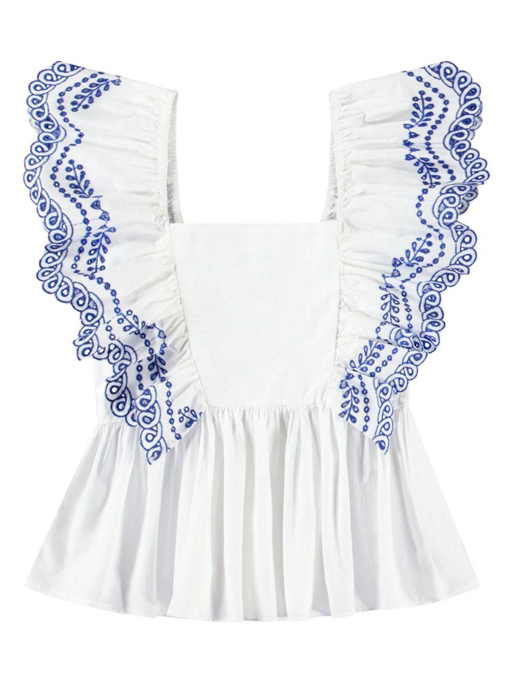 Blusa Rosamond per bambina Molo bianco con dettagli con ruches 2S25C304 5474 MOLO 