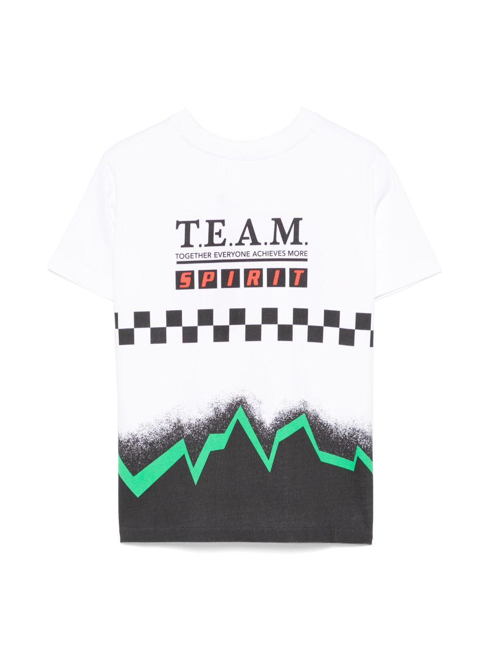 T-shirt per bambino Molo Rodney bianco con stampa grafica all-over 1S25A214 3901 MOLO 