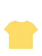 T-shirt per neonati Moschino Kids gialla con logo sul davanti MXM047LAA02 50577 MOSCHINO KIDS 