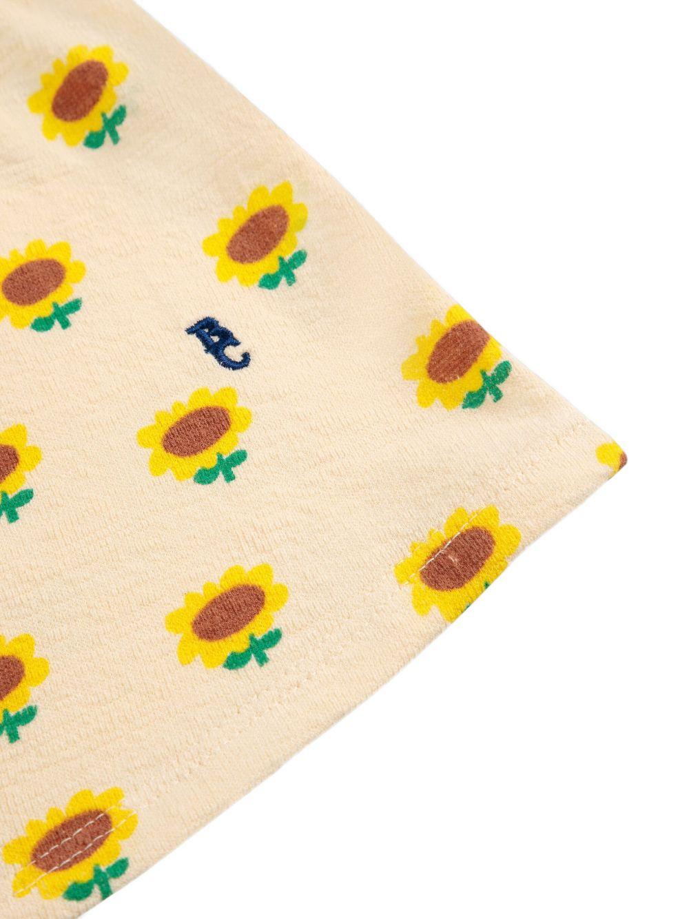 Shorts in cotone per bambina Bobo Choses beige con stampa girasole B125AC051 199 BOBO CHOSES 