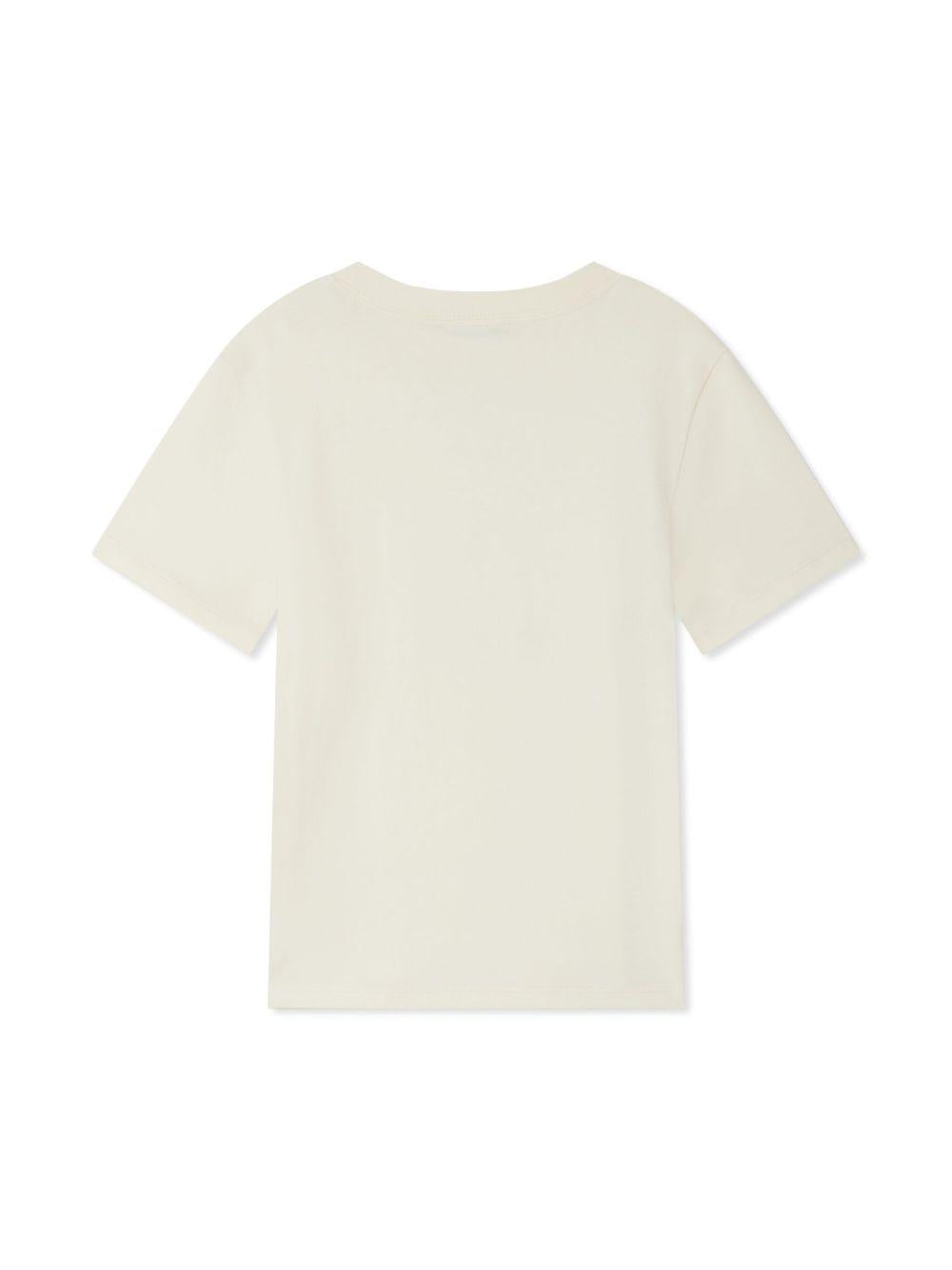 T-shirt con logo per bambino Bonpoint beige con orlo dritto S05BTSK00010 103 BONPOINT 