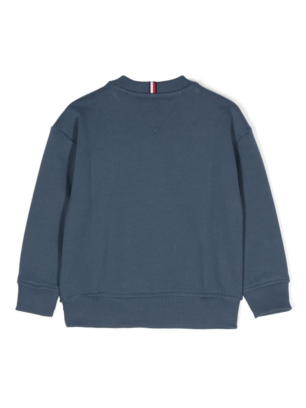 Felpa con ricamo per neonato Tommy Hilfiger Junior blu con girocollo KB0KB09119NB DBZ TOMMY HILFIGER JUNIOR 