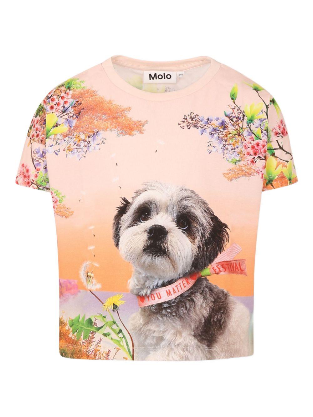 T-shirt per bambina Molo rosa con stampa grafica 2S25A211 3888 MOLO 