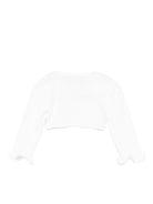 Cardigan per neonata La Stupenderia bianco con maniche arricciate 1WCSP24 800 LA STUPENDERIA 