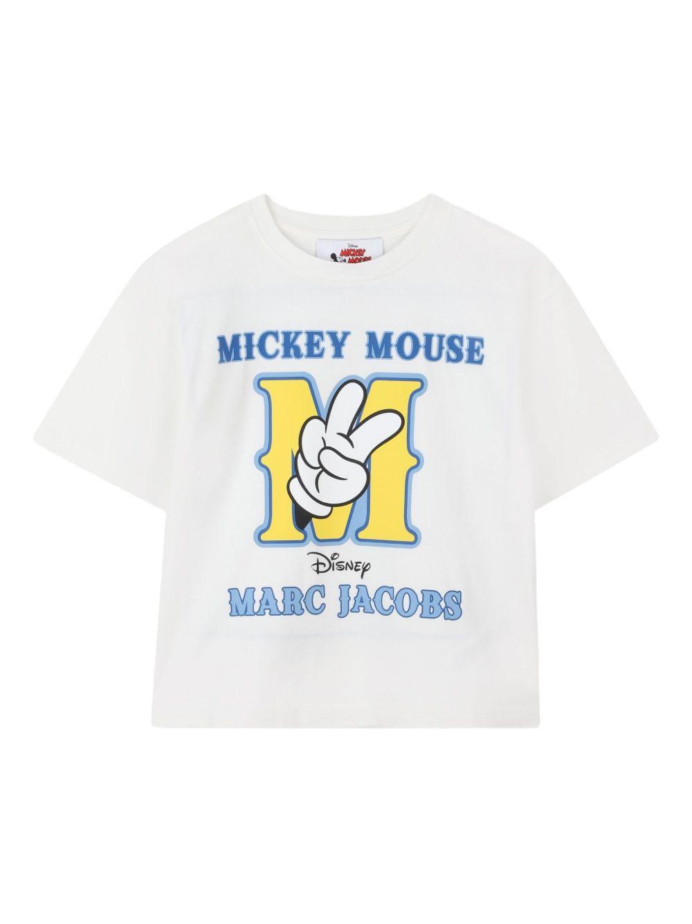 T-shirt per bambino Marc Jacobs Kids x Disney Mickey Mouse bianca con stampa con logo frontale W60692 126 THE MARC JACOBS KIDS 