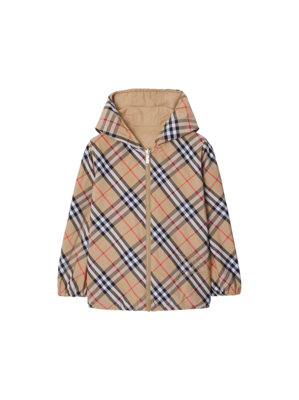 Giacca reversibile a quadri per bambino Burberry Kids beige con orlo elasticizzato 8088511 B9368 BURBERRY KIDS 