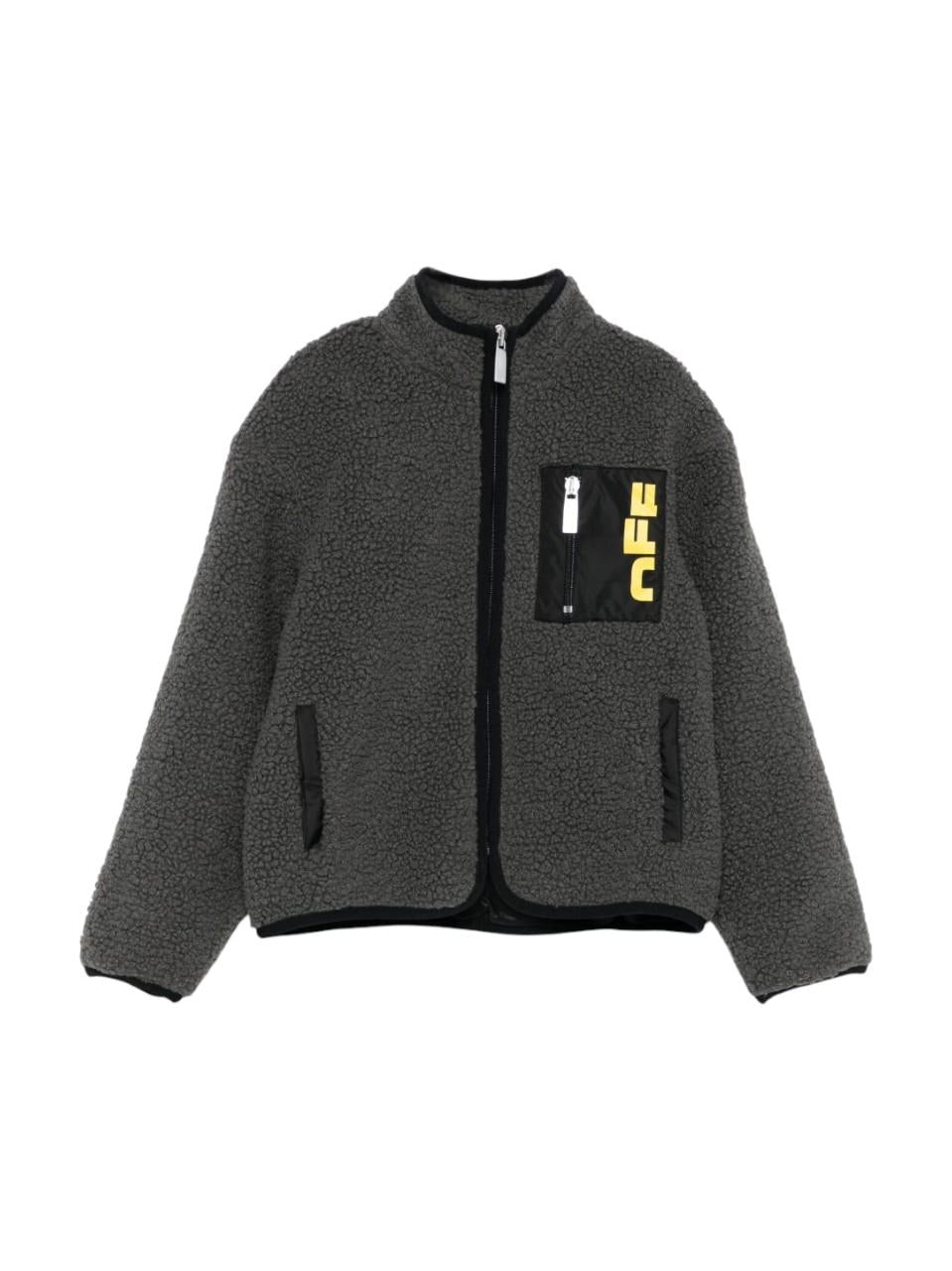Felpa per bambino Off-White Kids grigia con dettaglio logo OBEA023F25FAB001 0718 OFF WHITE KIDS 