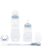 Set biberon e ciuccio per neonati Emporio Armani Kids azzurro con stampa 407139 CC919 00631 EMPORIO ARMANI KIDS 