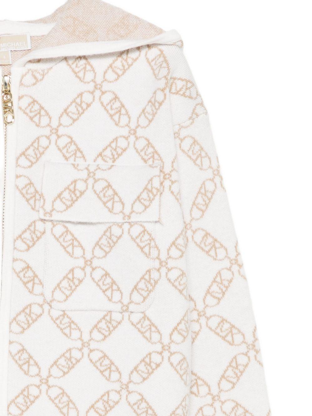 Felpa per bambina Michael Kors Kids bianco con motivo monogramma R30470 N52 MICHAEL KORS KIDS 