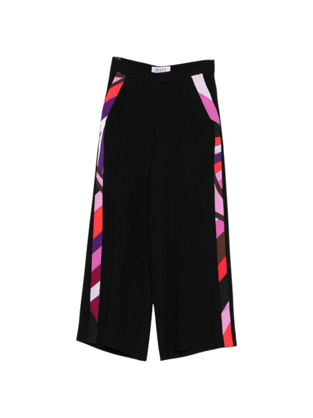 Pantaloni per bambina Emilio Pucci Junior nero a fantasia geometrica PX6A70 K0222 930 EMILIO PUCCI JUNIOR 