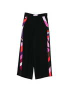 Pantaloni per bambina Emilio Pucci Junior nero a fantasia geometrica PX6A70 K0222 930 EMILIO PUCCI JUNIOR 