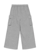 Pantaloni a palazzo per bambina Il Gufo grigio con vita elasticizzata A24PL432W0003 072 IL GUFO 