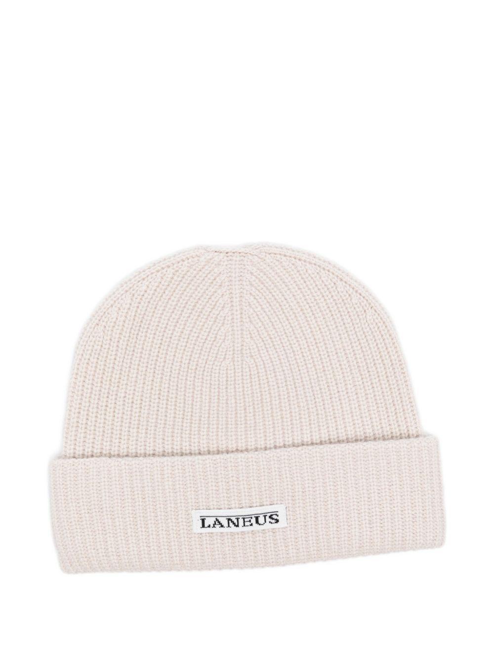 Berretto per bambino Laneus Kids beige con etichetta con logo F5LKJUHT041 013 LANEUS 