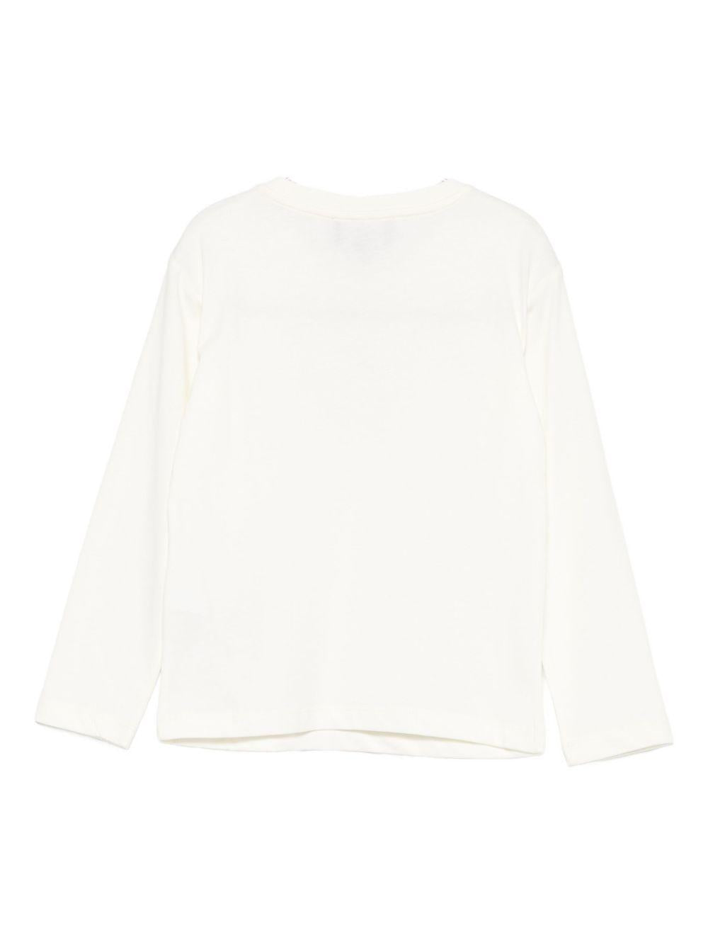 T-shirt per bambina Emporio Armani Kids bianco con ruches EG000476 AF16162 U0003 EMPORIO ARMANI KIDS 