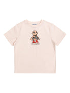 T-shirt per bambina Burberry Kids rosa con stampa orsetto sul davanti 8117421 A1439 BURBERRY KIDS 