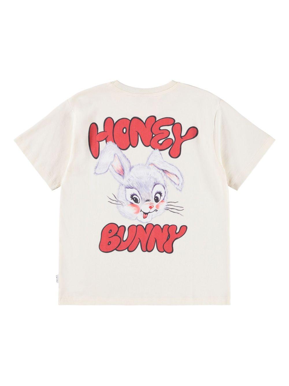 T-shirt per bambino Molo Riley bianco con stampa sul davanti 2W25A204 5498 MOLO 