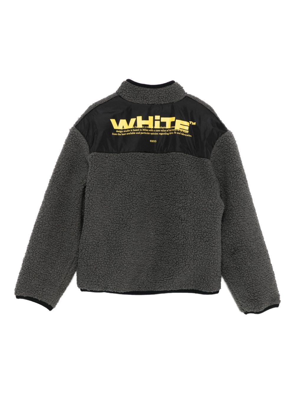 Felpa per bambino Off-White Kids grigia con dettaglio logo OBEA023F25FAB001 0718 OFF WHITE KIDS 