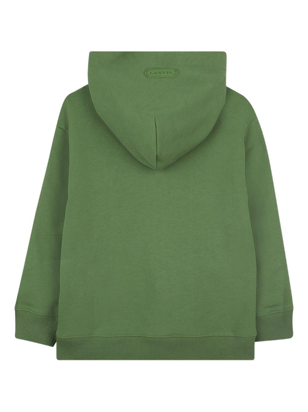 Felpa per bambino Lanvin Enfant verde con logo sul davanti N30295 625 LANVIN 