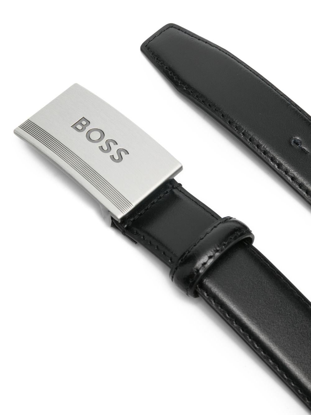 CIntura per bambino Boss Kids nera con dettaglio logo J53150 09B BOSS KIDS 