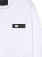 T-shirt con stampa logo per bambino Il Gufo bianco con spacchi laterali corti A24TA320MF001 010 IL GUFO 
