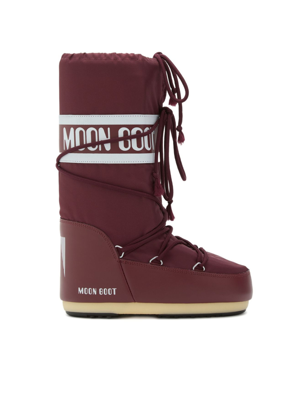Stivali da neve Icon per bambini Moon Boot Kids rossi con fascia con logo 80D1400440 D013 MOON BOOT 