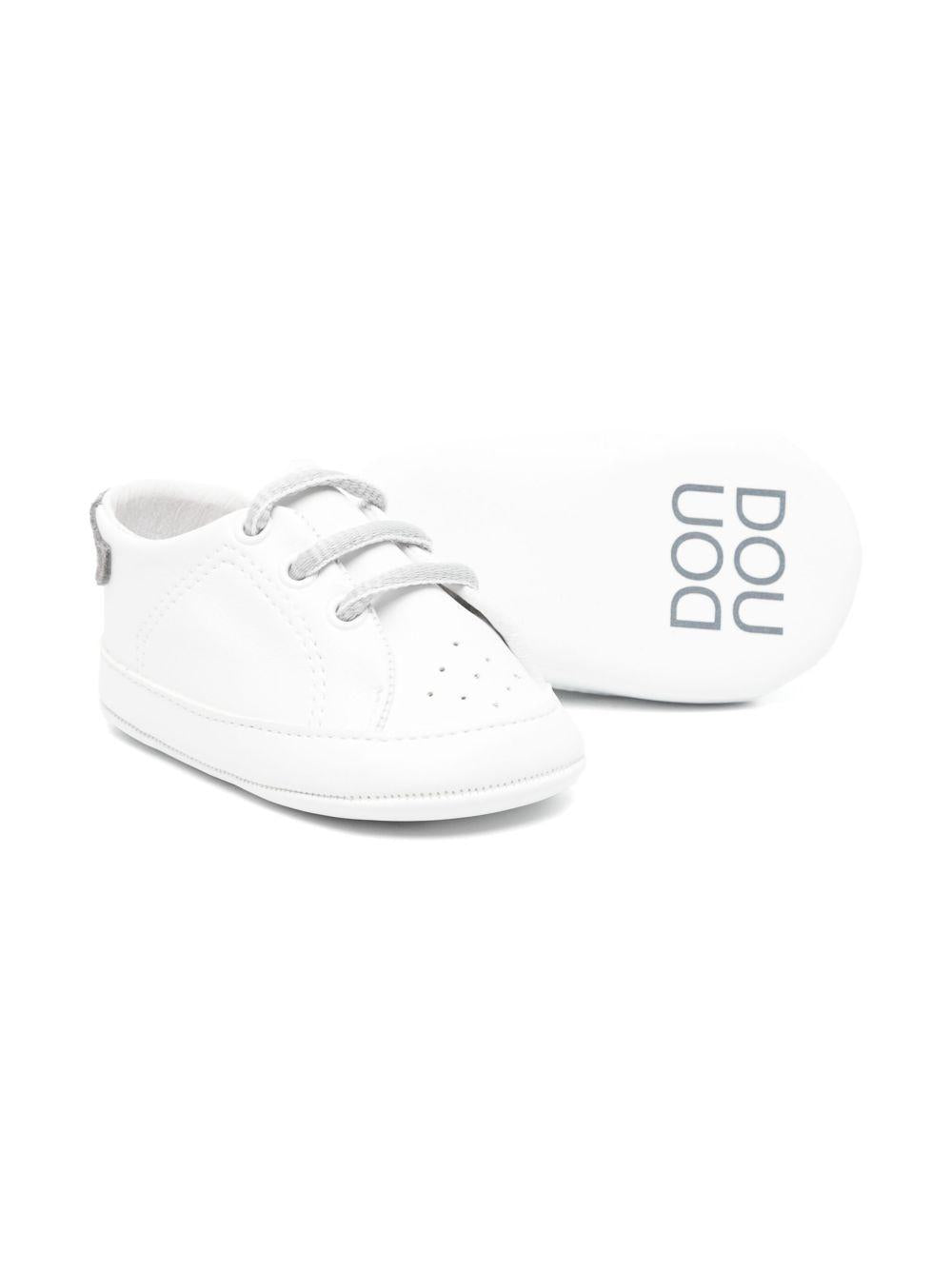 Scarpe primi passi per neonato Douuod Kids bianco in pelle BABY466 BIANCO GRIGIO DOUUOD 