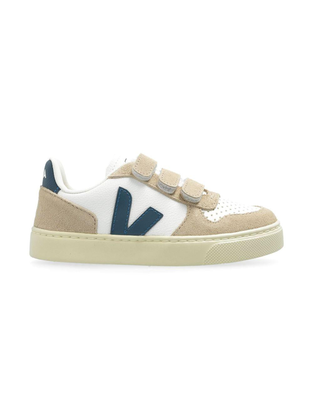 Sneakers per bambini VEJA Kids color sabbia con applicazione logo CV0520617C SMALL V-10 VEJA KIDS 