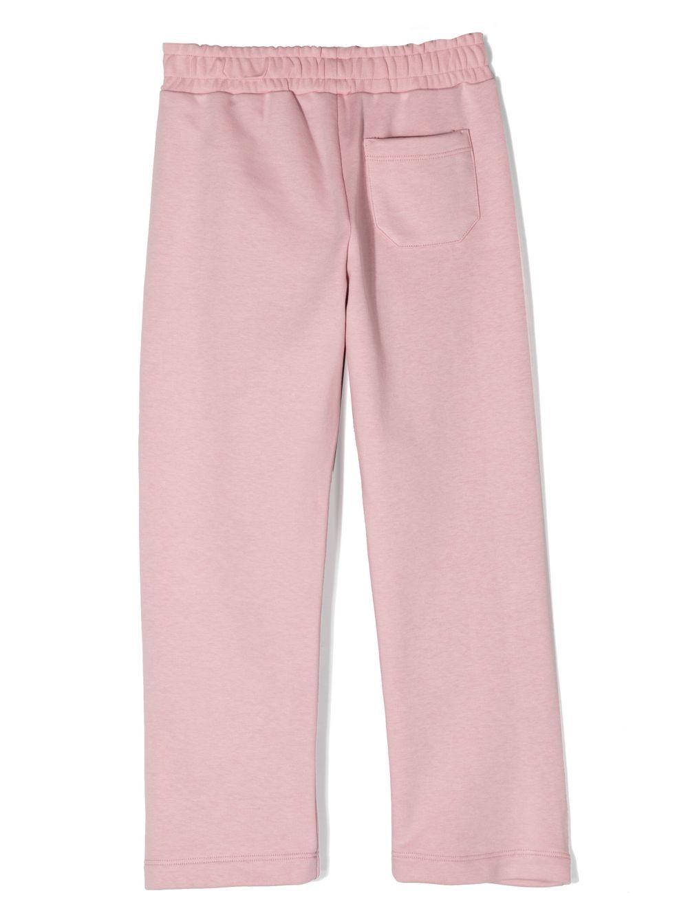 Pantaloni sportivi con applicazione glitter per bambina Golden Goose Kids rosa con taglio straight P01280P000917 25592 GOLDEN GOOSE KIDS 