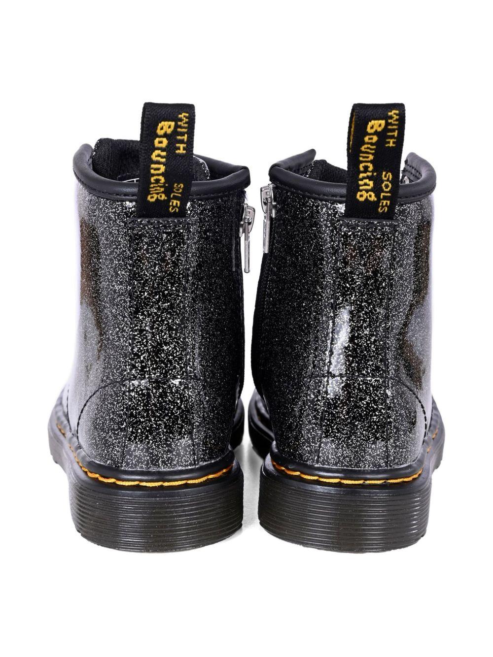 Stivali per bambina Dr. Martens Kids neri con effetto glitter 41435001 1460 Dr martens kids 