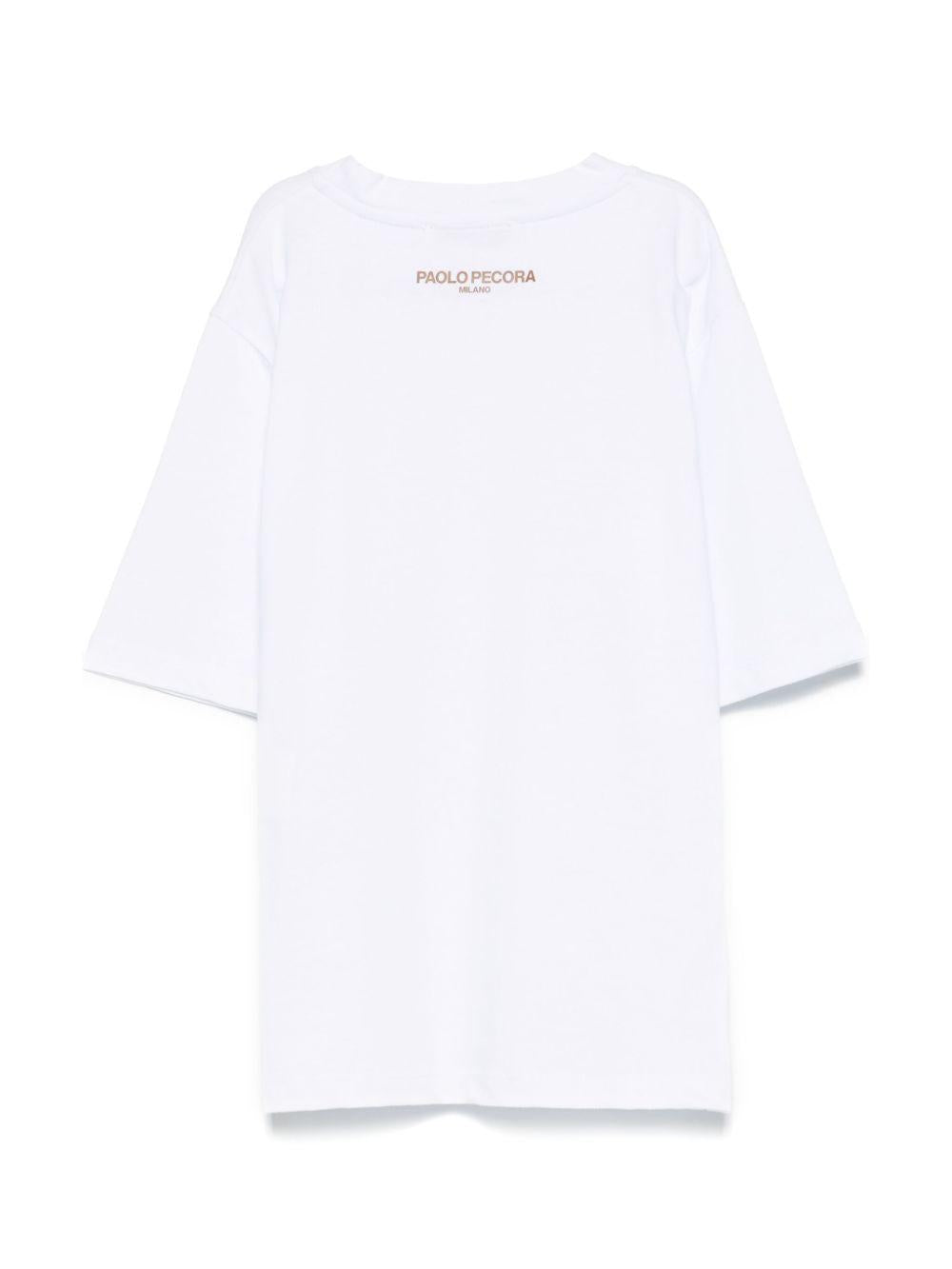 T-shirt per bambino Paolo Pecora Kids bianco con logo sul retro PP3974 B-T PAOLO PECORA KIDS 